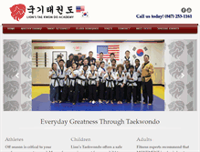 Tablet Screenshot of lionstaekwondo.com